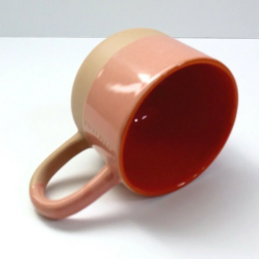 Starbucks 2018 Terracotta Two Tone Long Handle Coffee Cup Mug 12 oz